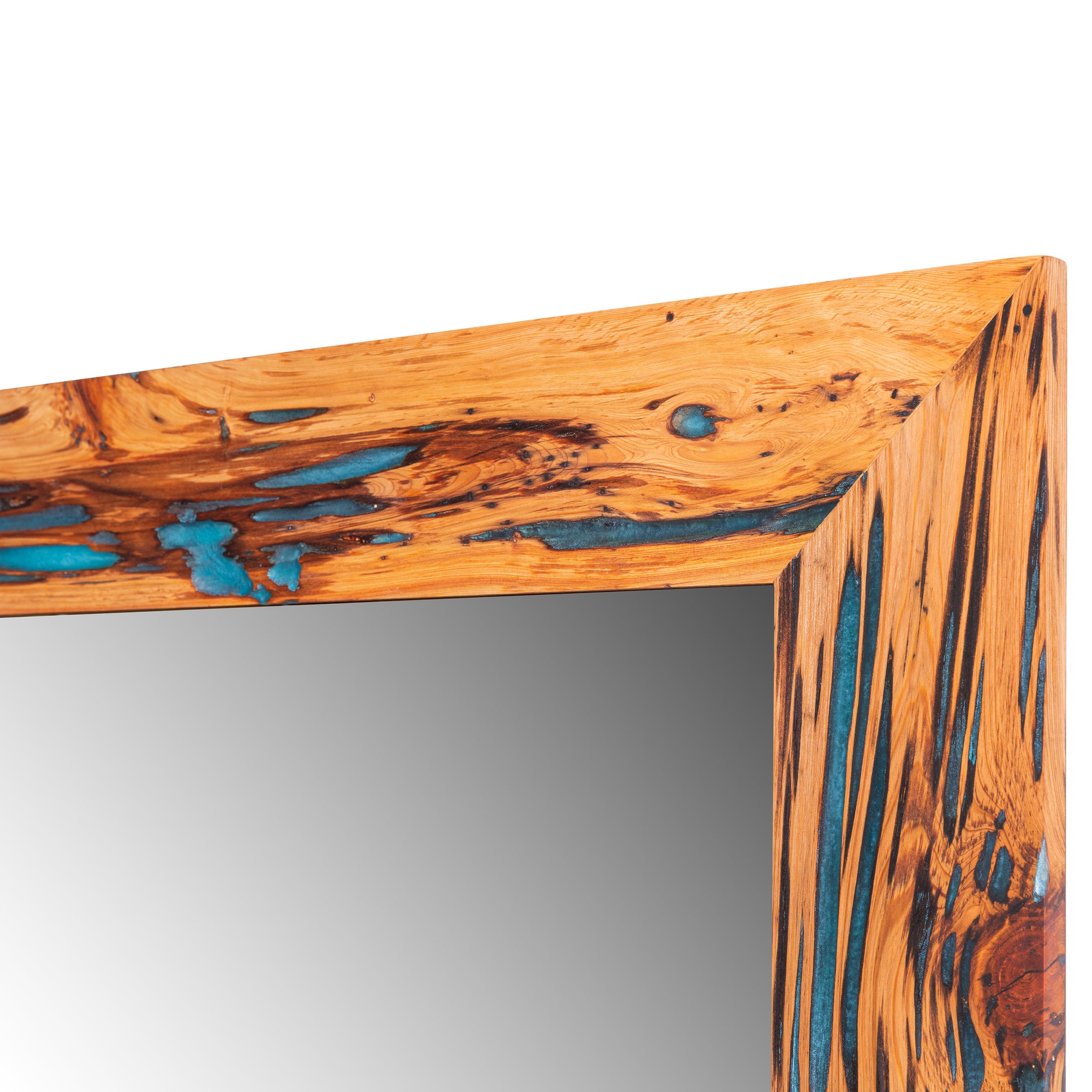 Turquoise Pecky Mirror