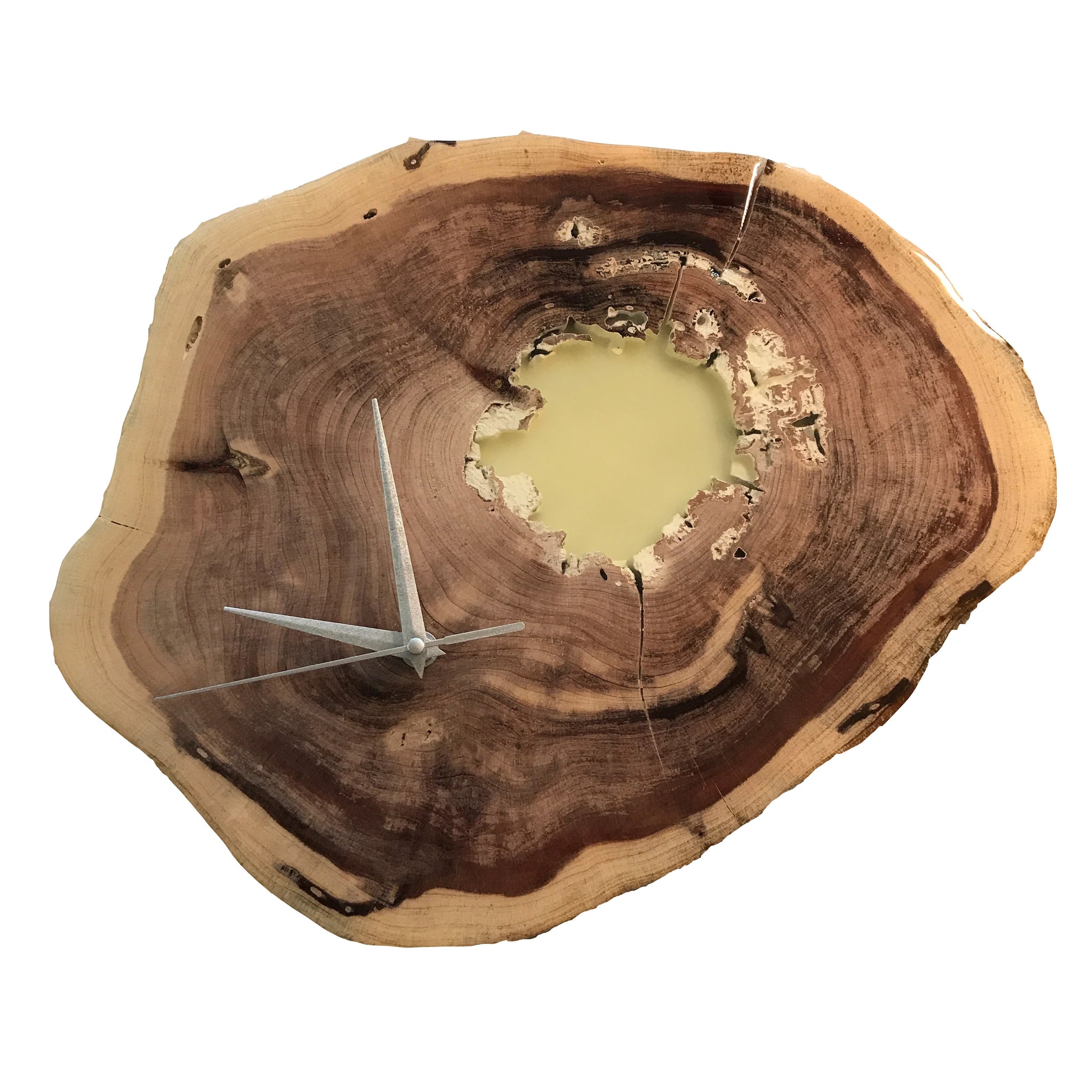 Red Cedar Clock w/ Glow In the Dark Resin Inlay