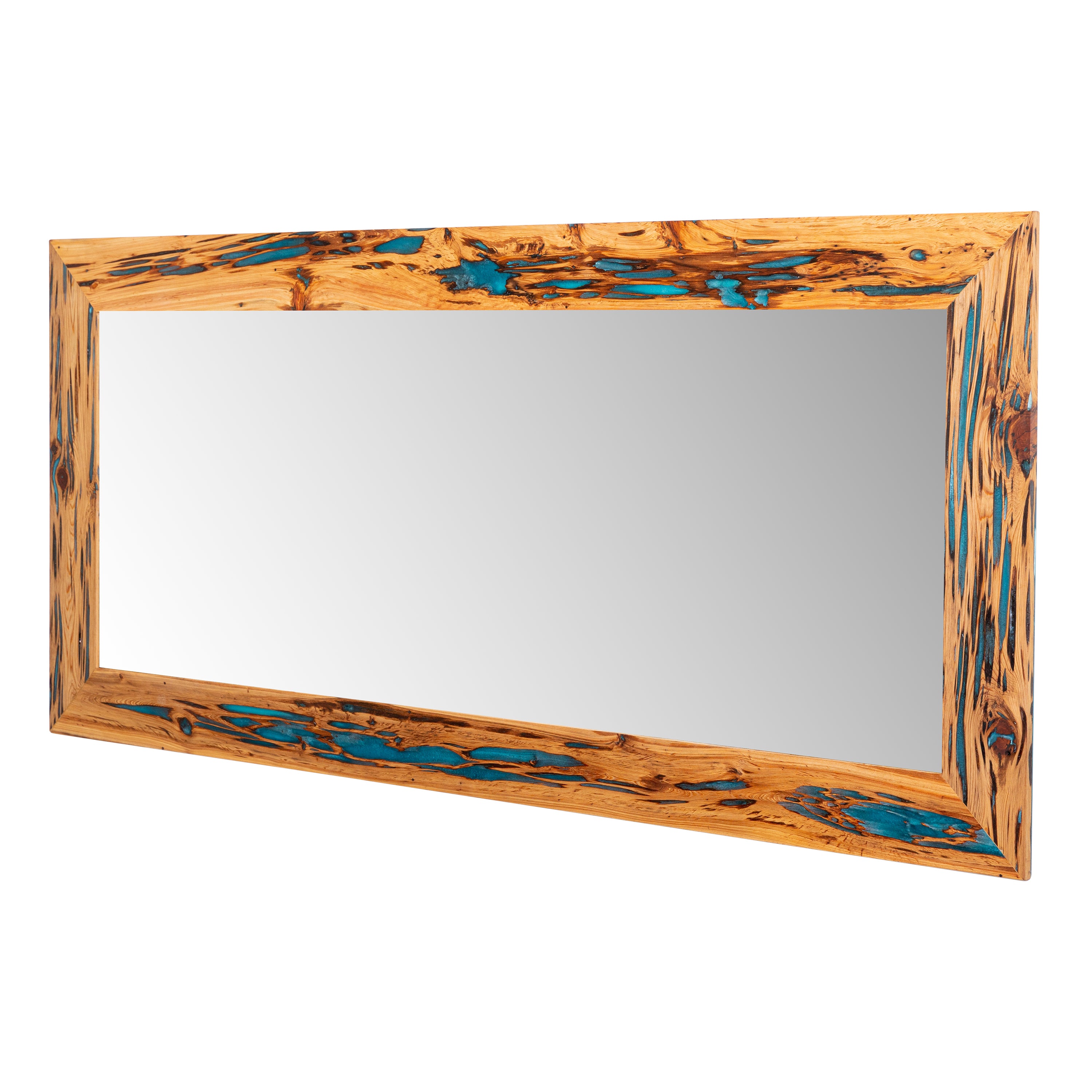 Turquoise Pecky Mirror
