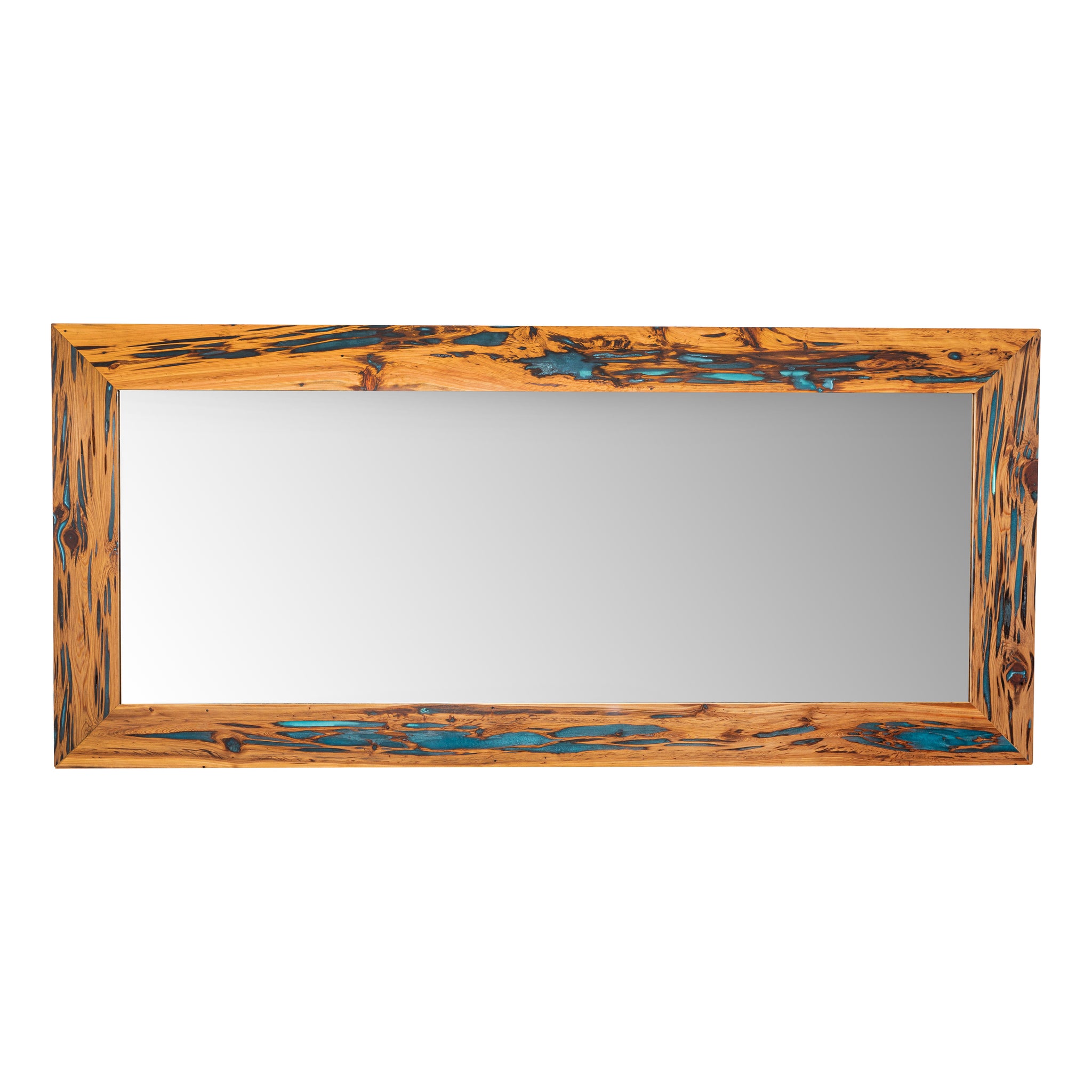 Turquoise Pecky Mirror