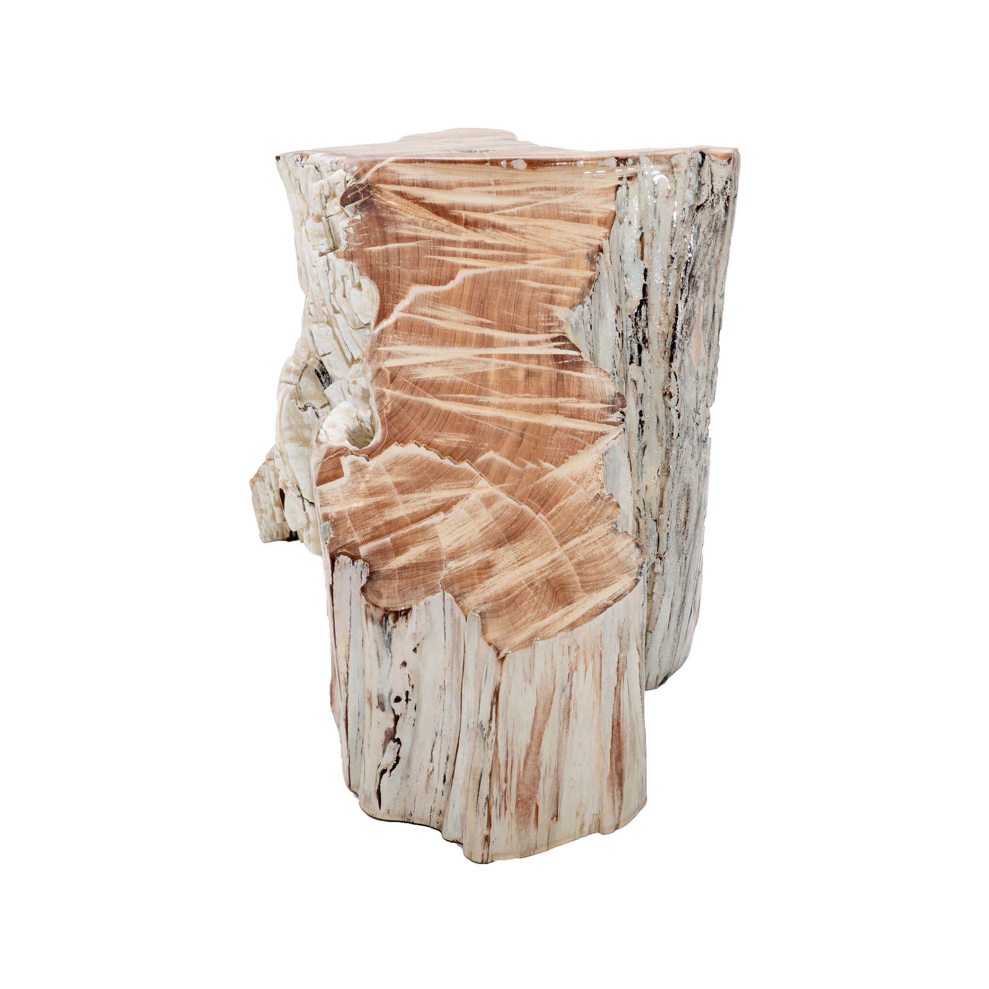 White Washed Stump Centerpiece