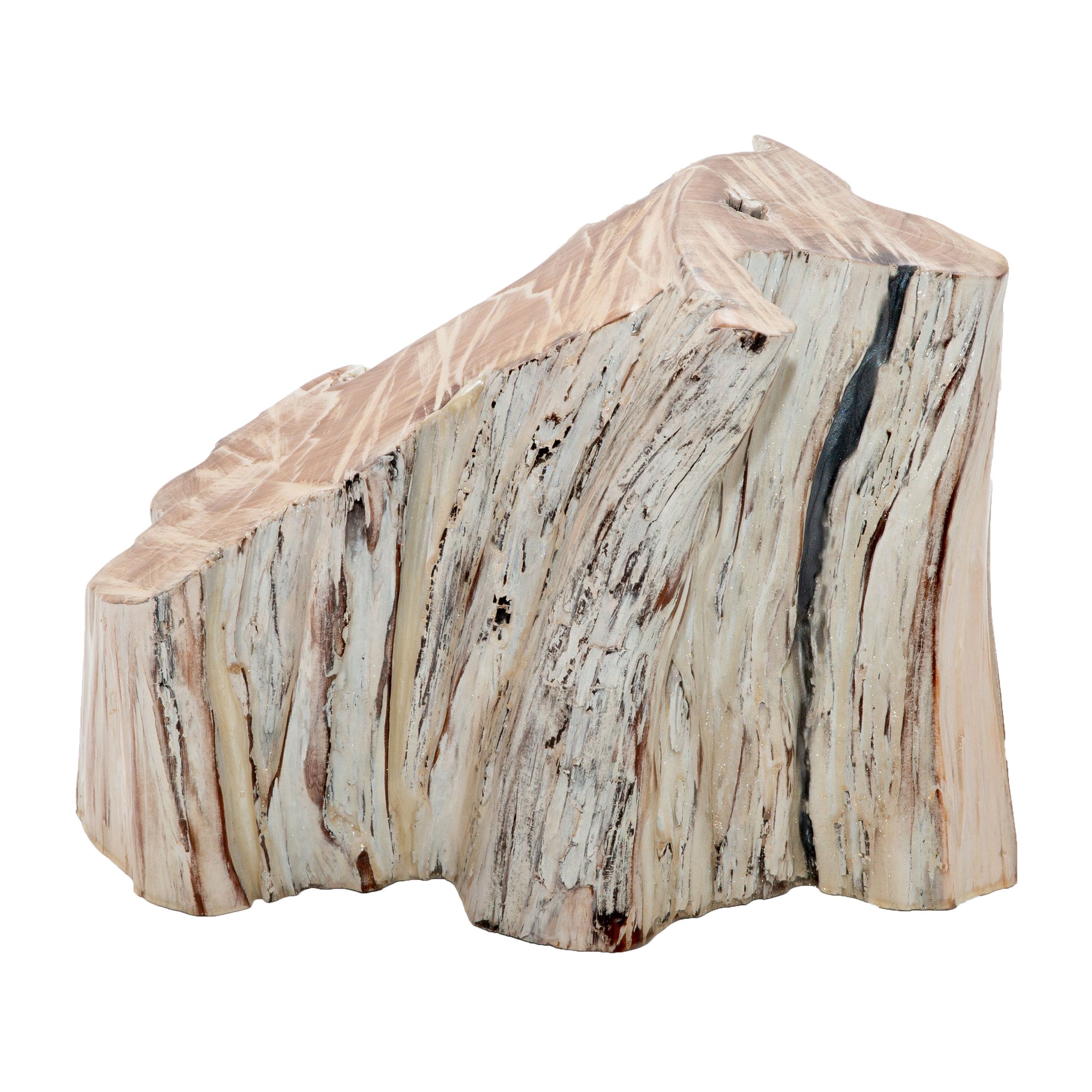 White Washed Stump Centerpiece
