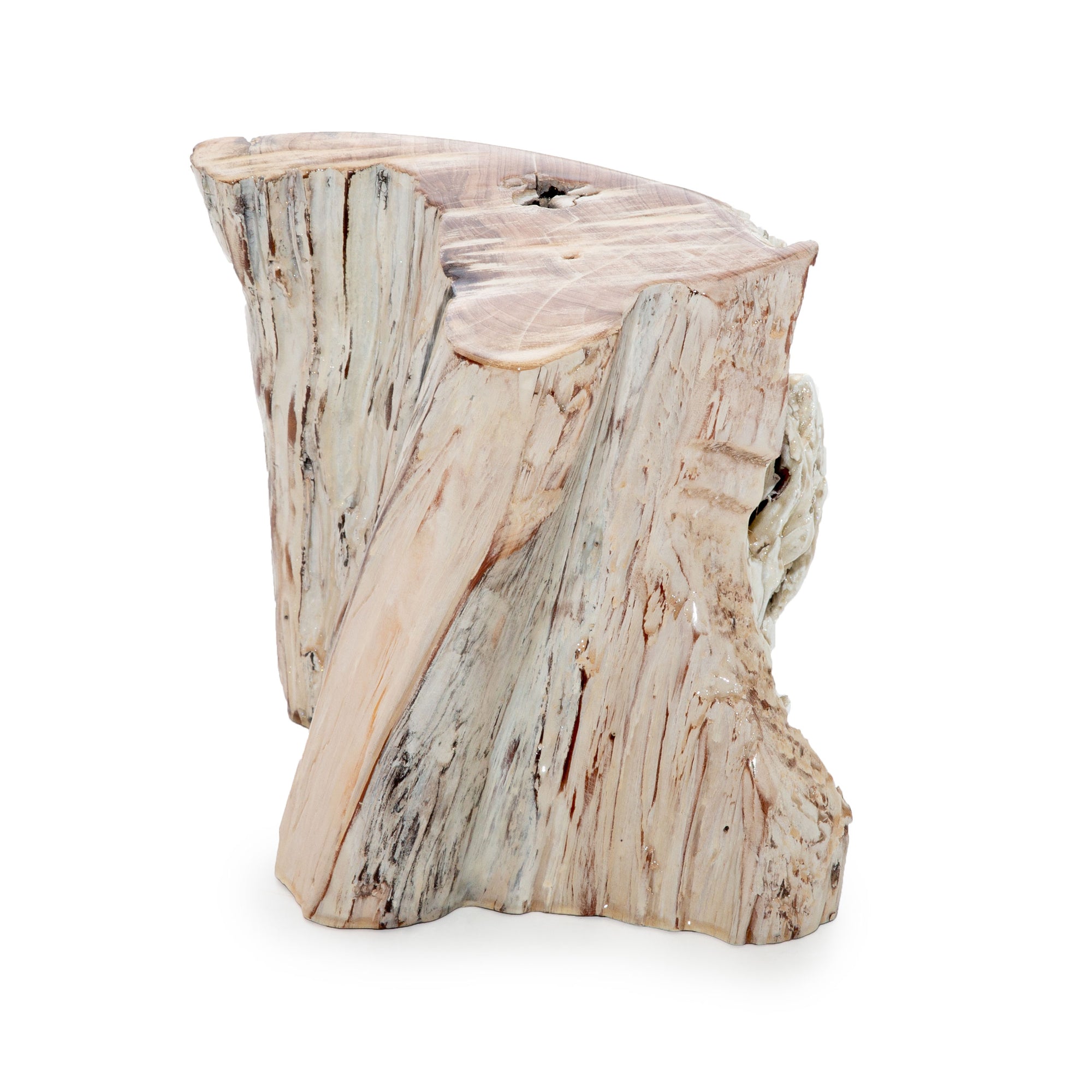 White Washed Stump Centerpiece