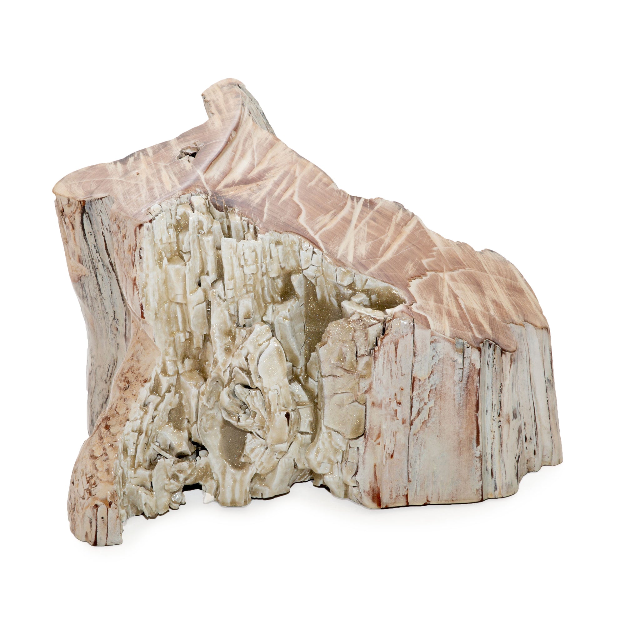 White Washed Stump Centerpiece
