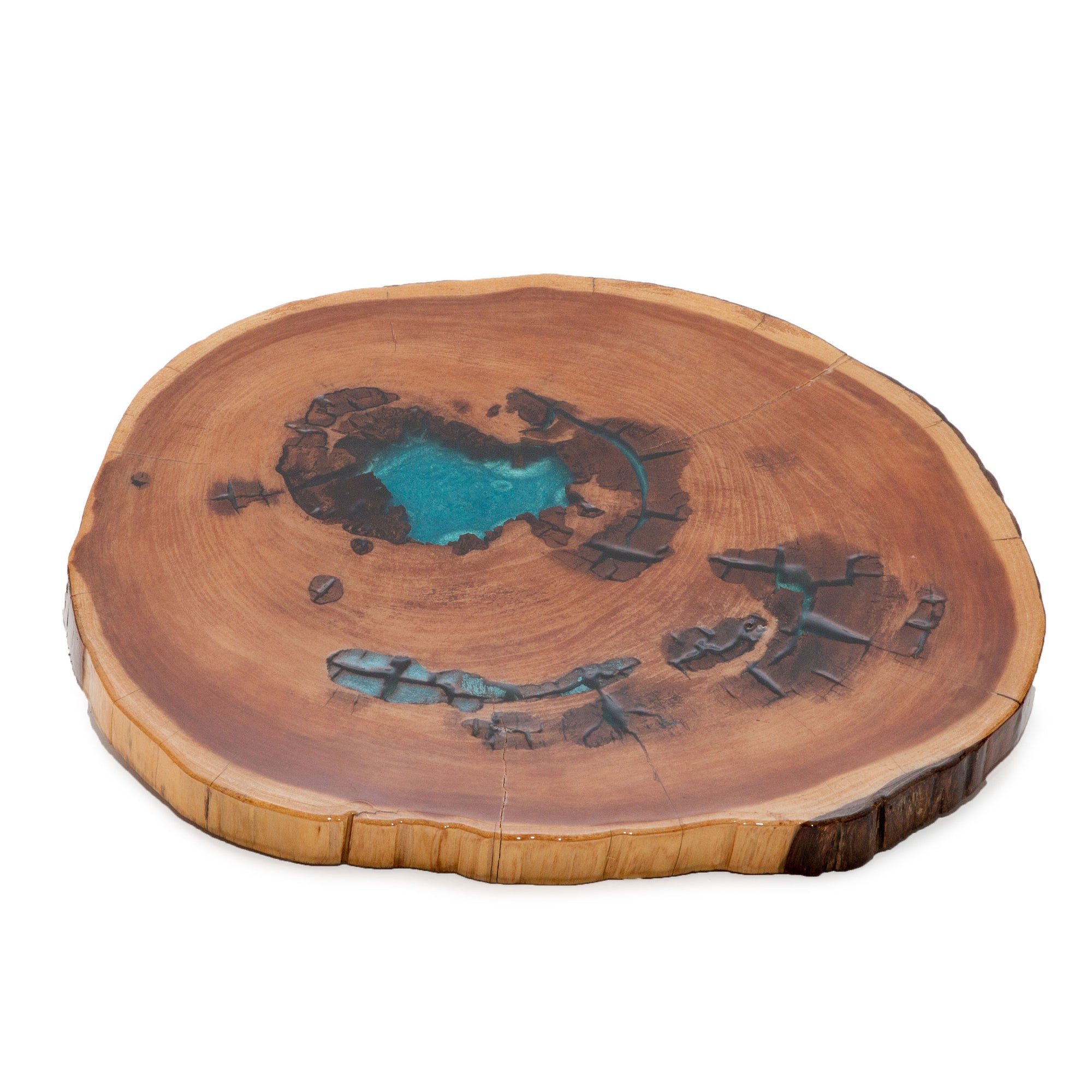 Turquoise Resin Art Centerpiece