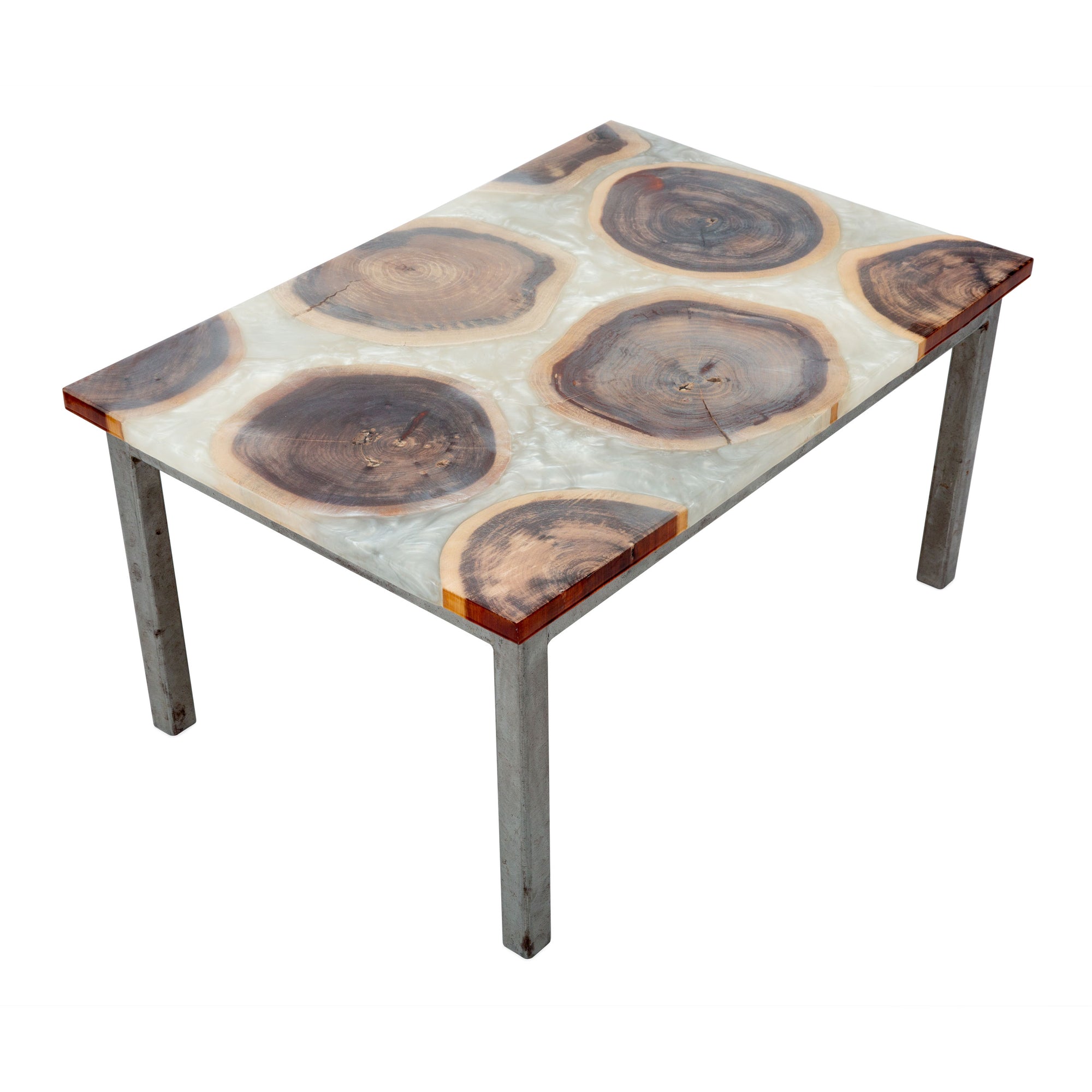 Cross Cut Resin Side Table