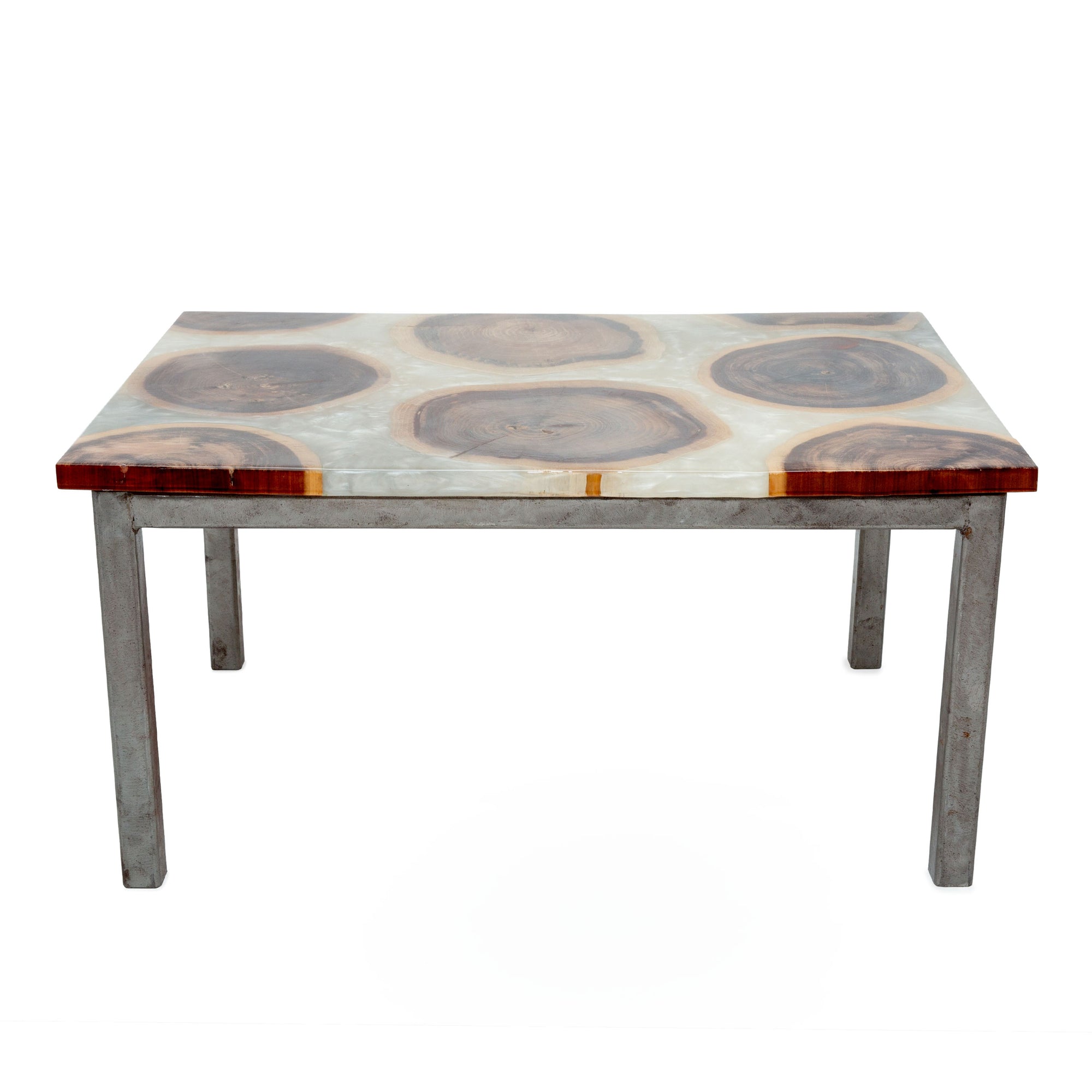 Cross Cut Resin Side Table