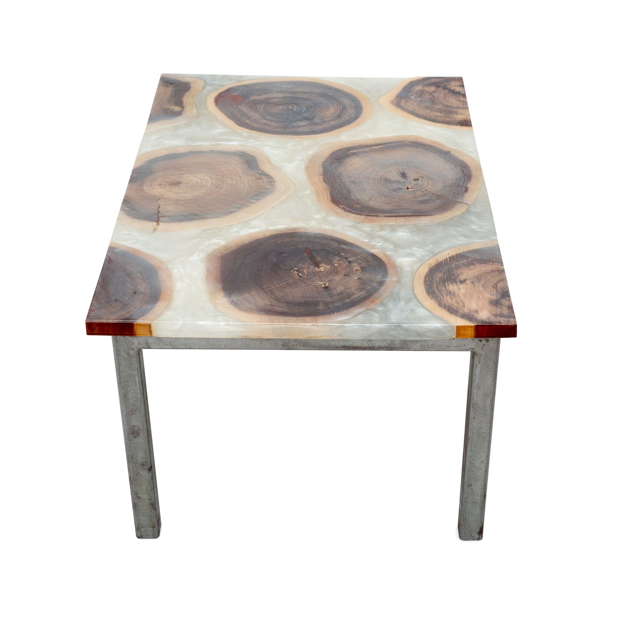 Cross Cut Resin Side Table