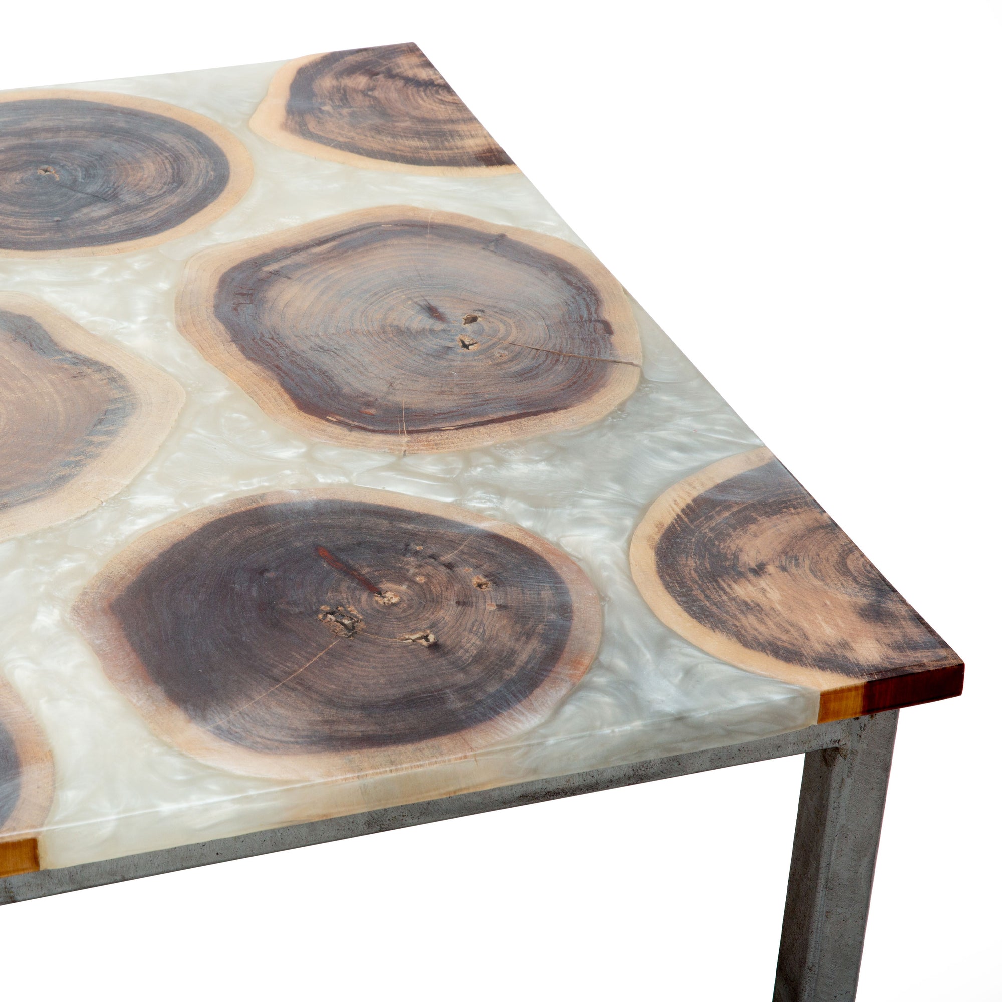 Cross Cut Resin Side Table