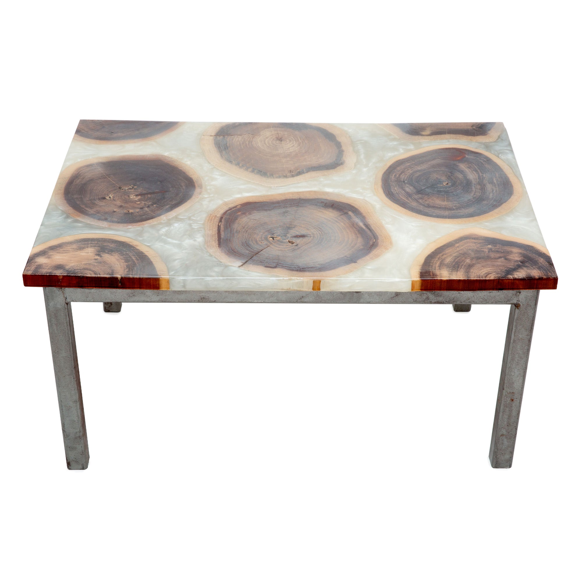 Cross Cut Resin Side Table