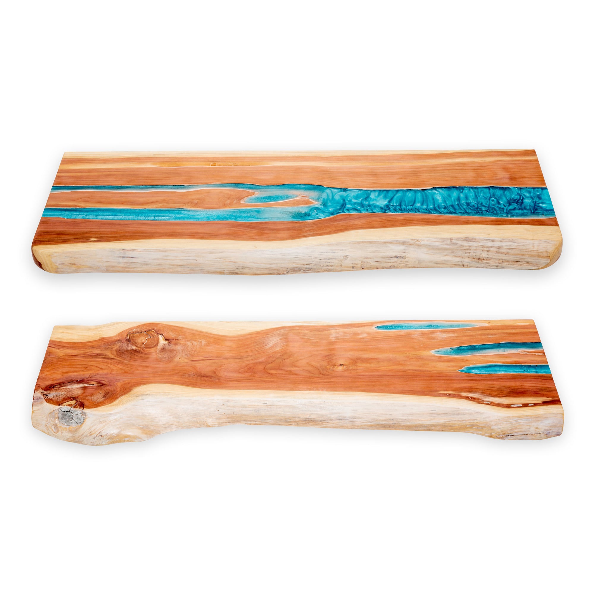 Turquoise  Cedar Floating Shelves